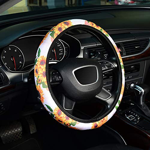 Keep Warm Breathable Purple Odorless Anti-Slip ZHOL Universal 15 inch Steering Wheel Cover Elastic Plush 